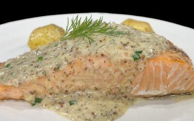 King Salmon with a Mustard Sauce