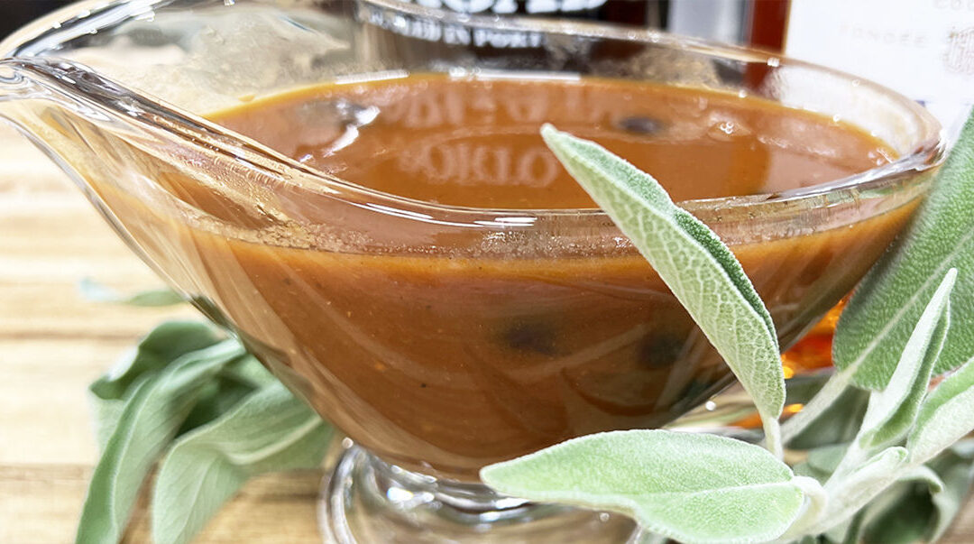 The Best Turkey Gravy Recipe – Made With Black Cherries, Port, & Cognac!