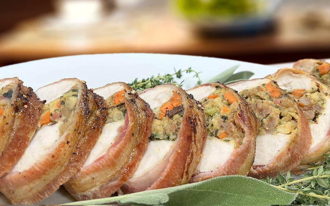 Stuffed Turkey Breast Wrapped In Bacon: Perfect for Thanksgiving